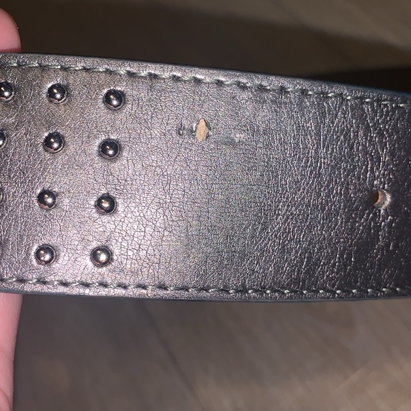Metallic Silver studded XL Belt - Picture 6 of 8